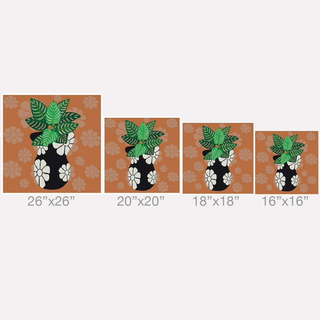 Coco de Paris Green plant retro style 8 Throw Pillow