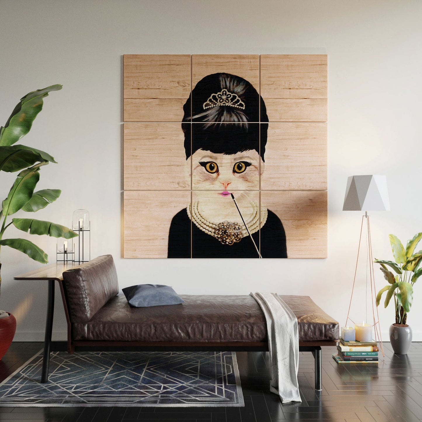 Coco de Paris Hepburn Cat Wood Wall Mural