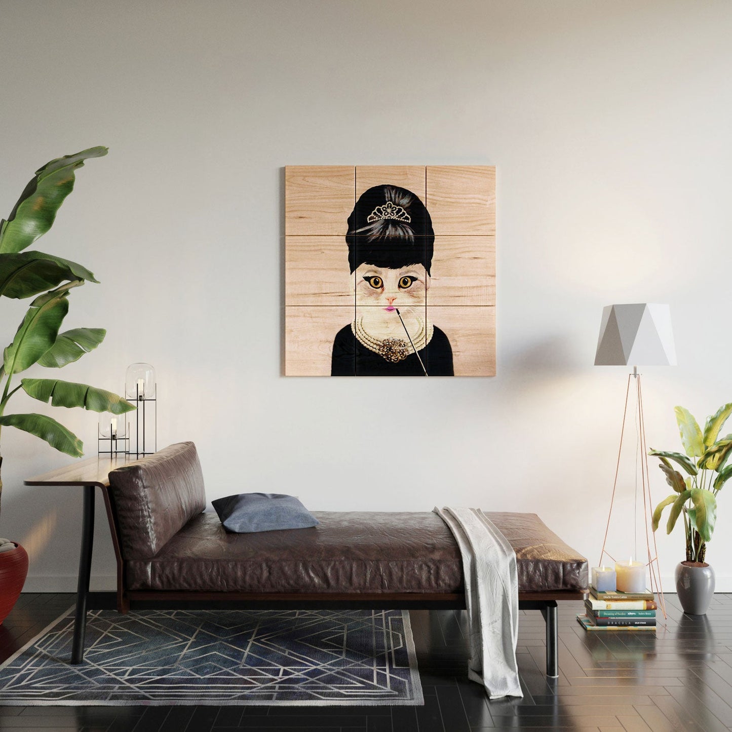 Coco de Paris Hepburn Cat Wood Wall Mural