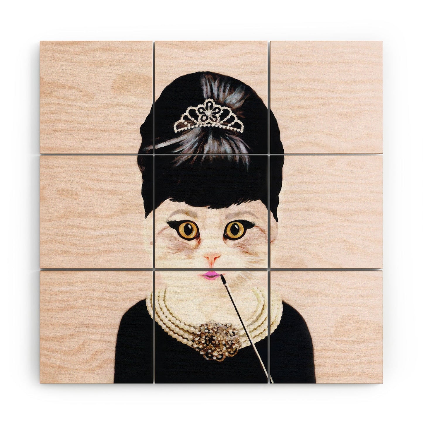 Coco de Paris Hepburn Cat Wood Wall Mural
