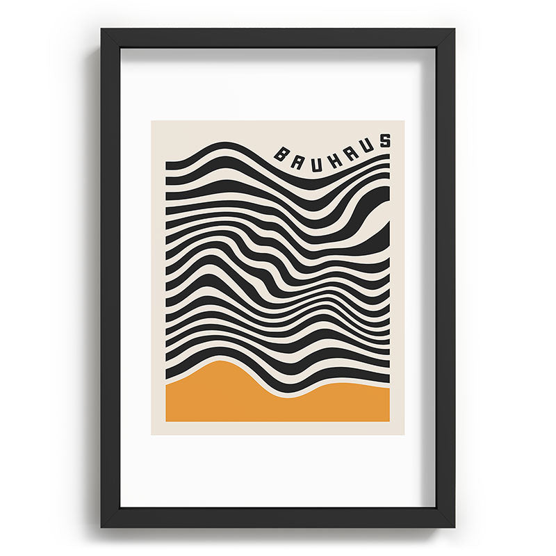 Cocoon Design Bauhaus Wavy Lines and Yellow Recessed Framing Rectangle