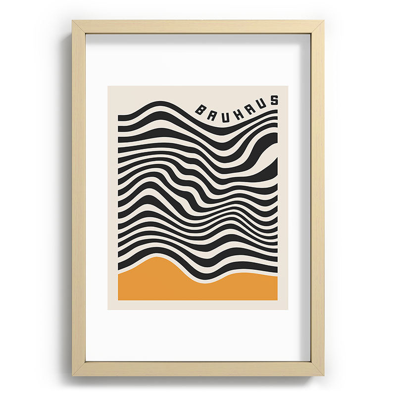 Cocoon Design Bauhaus Wavy Lines and Yellow Recessed Framing Rectangle