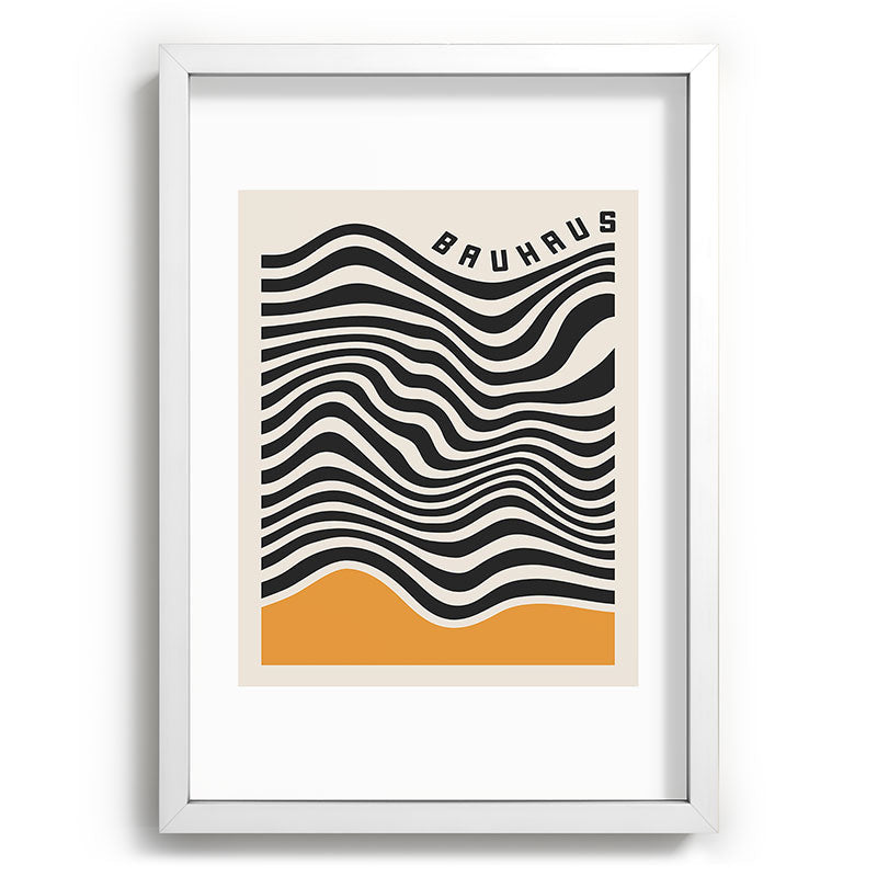 Cocoon Design Bauhaus Wavy Lines and Yellow Recessed Framing Rectangle