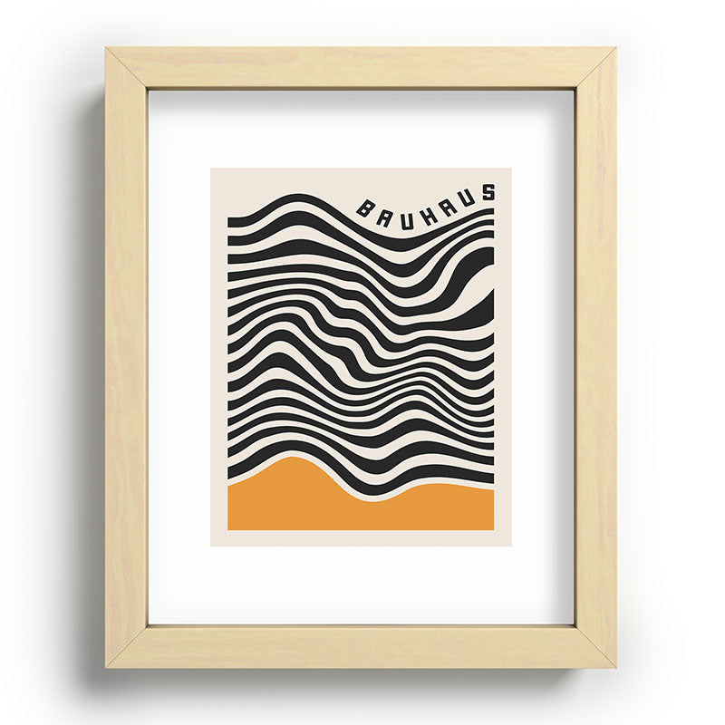 Cocoon Design Bauhaus Wavy Lines and Yellow Recessed Framing Rectangle