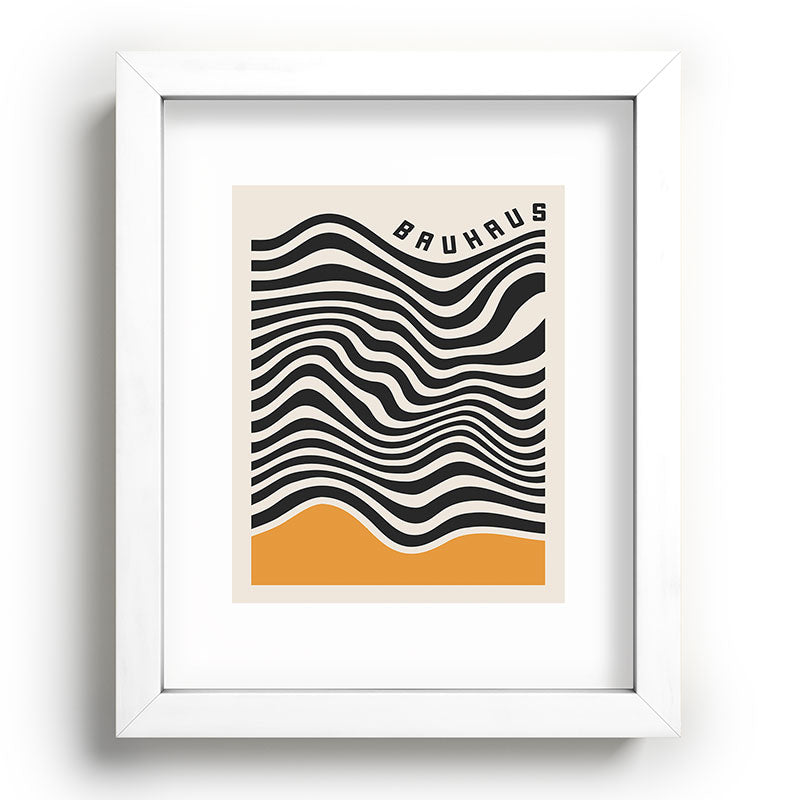 Cocoon Design Bauhaus Wavy Lines and Yellow Recessed Framing Rectangle
