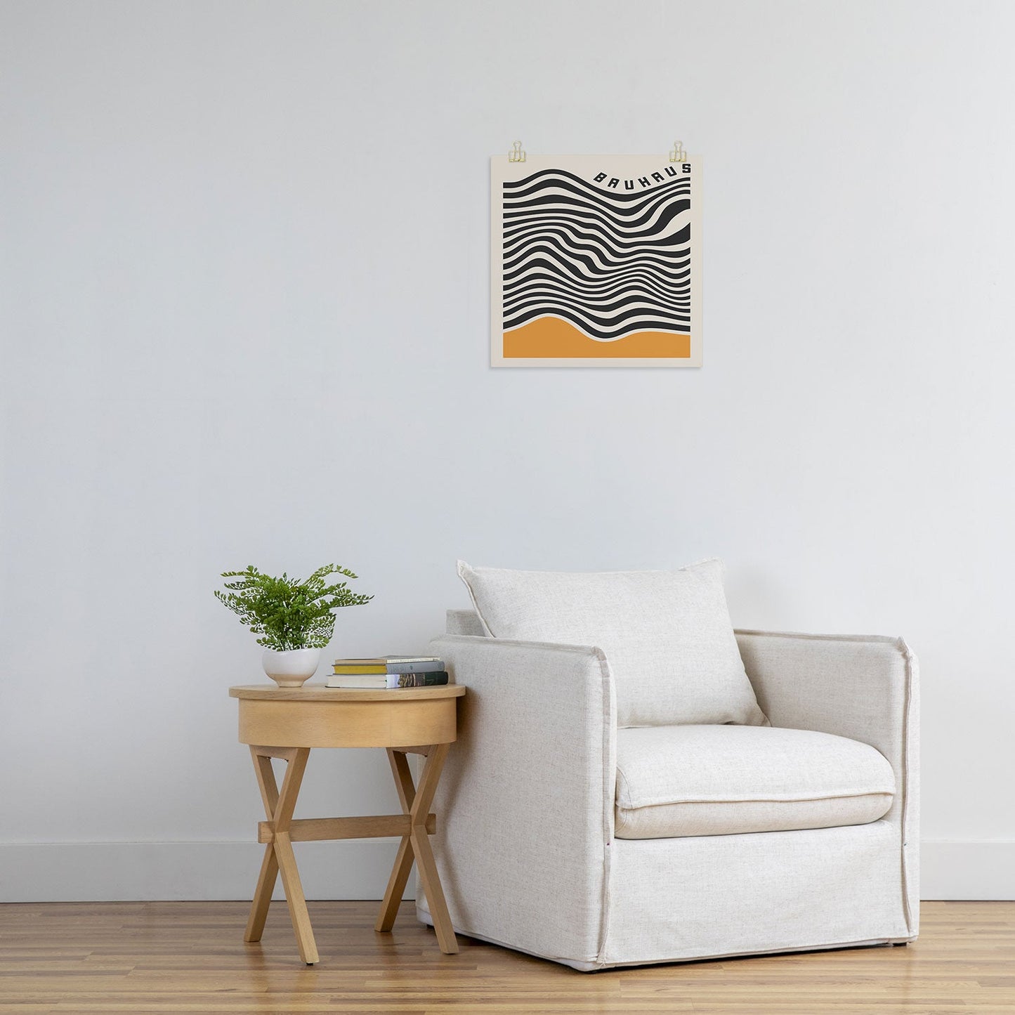 Cocoon Design Bauhaus Wavy Lines and Yellow Art Print
