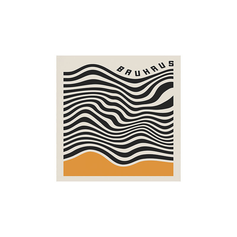 Cocoon Design Bauhaus Wavy Lines and Yellow Art Print
