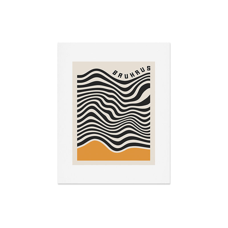 Cocoon Design Bauhaus Wavy Lines and Yellow Art Print