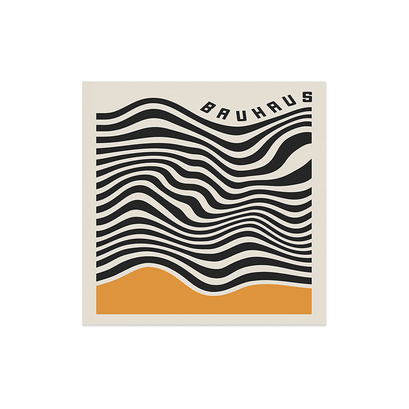 Cocoon Design Bauhaus Wavy Lines and Yellow Art Print