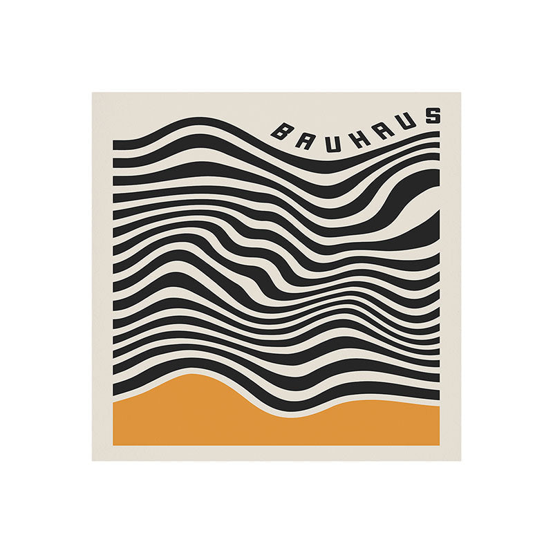 Cocoon Design Bauhaus Wavy Lines and Yellow Art Print