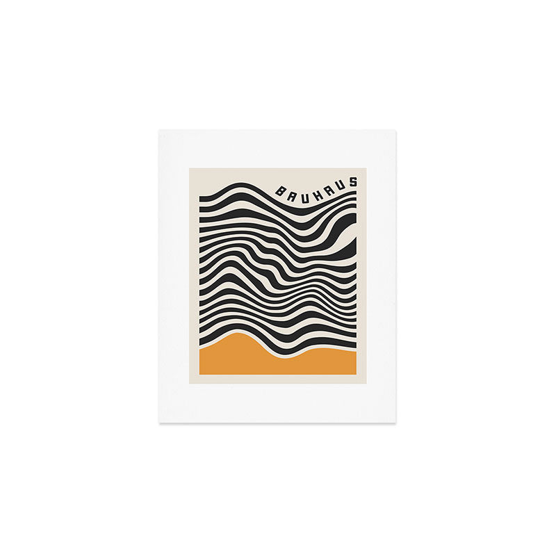 Cocoon Design Bauhaus Wavy Lines and Yellow Art Print