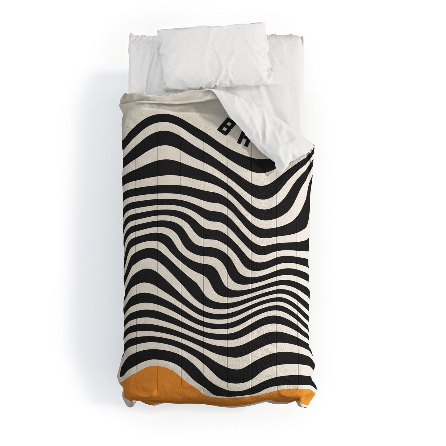 Cocoon Design Bauhaus Wavy Lines and Yellow Comforter