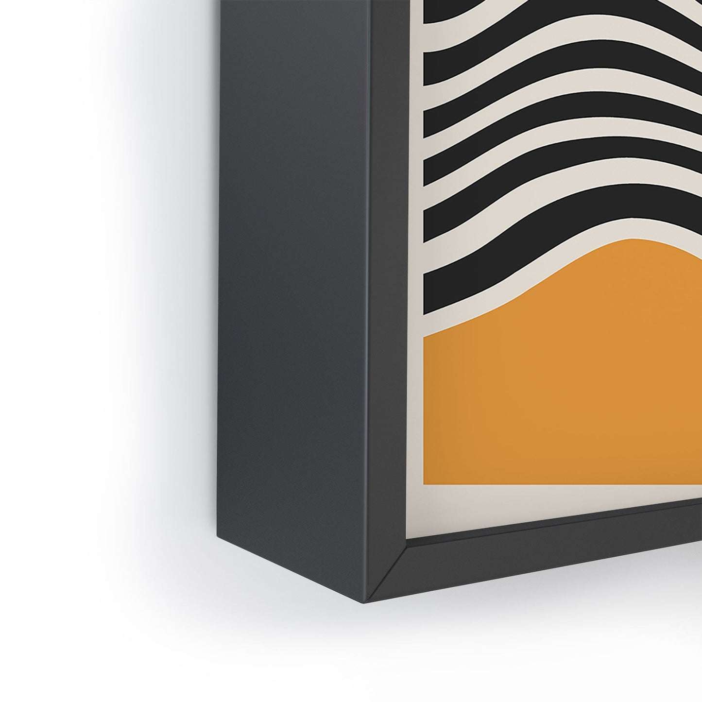 Cocoon Design Bauhaus Wavy Lines and Yellow Framed Mini Art Print