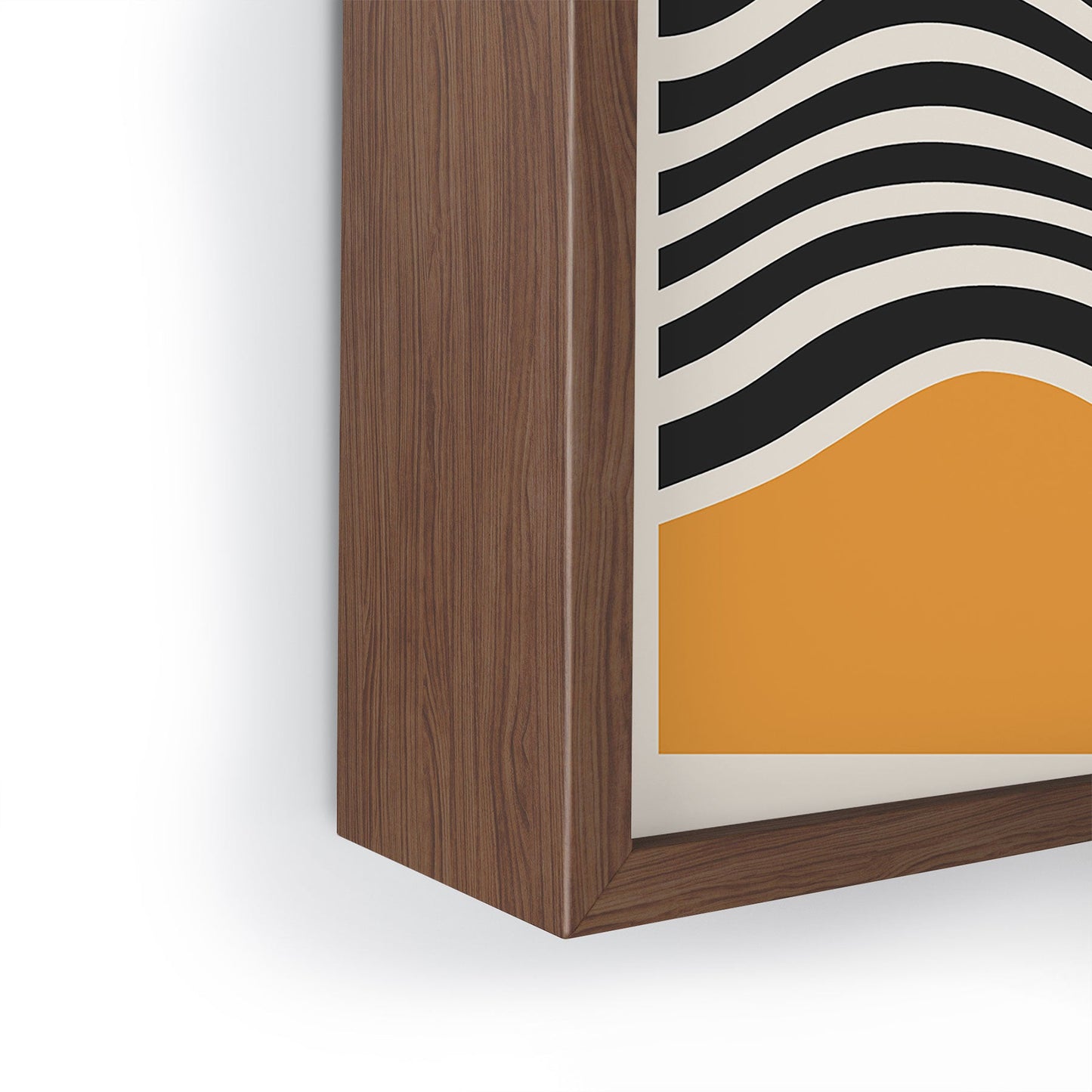 Cocoon Design Bauhaus Wavy Lines and Yellow Framed Mini Art Print