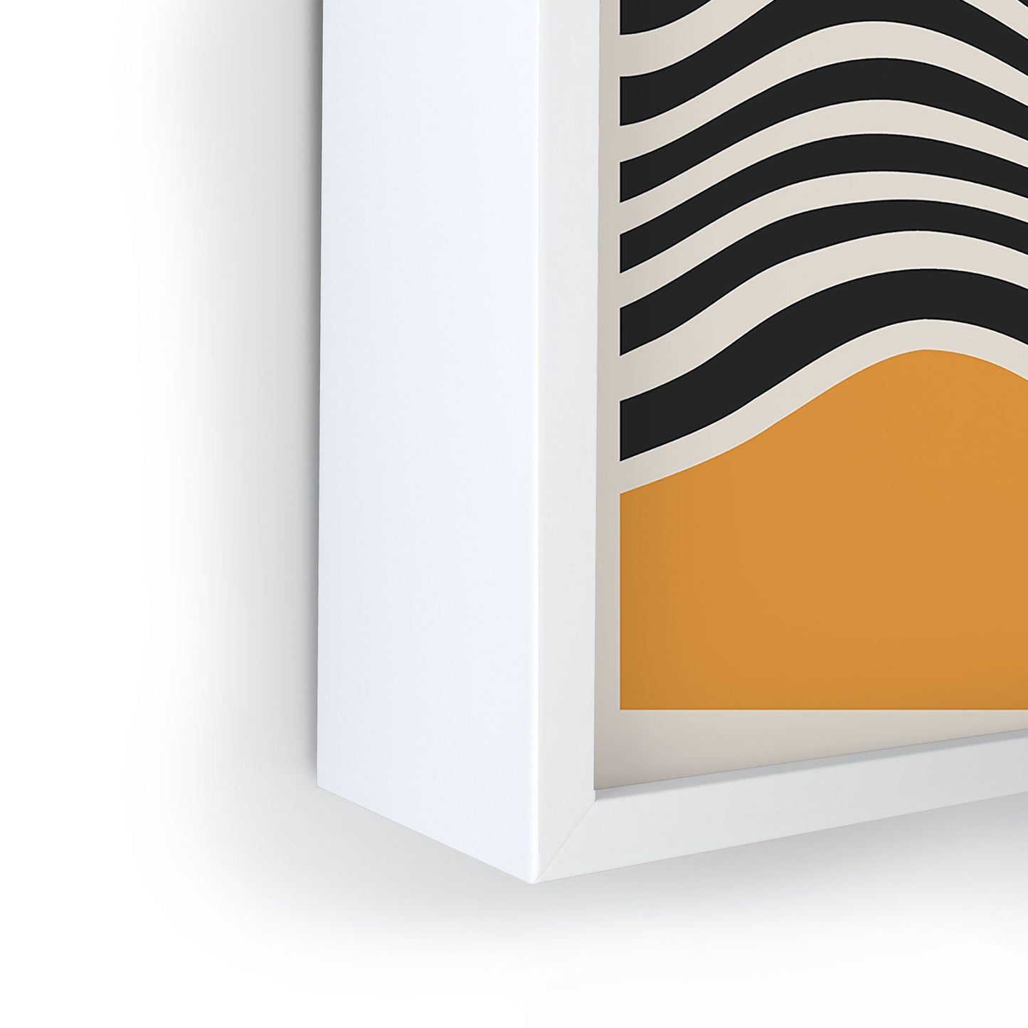 Cocoon Design Bauhaus Wavy Lines and Yellow Framed Mini Art Print