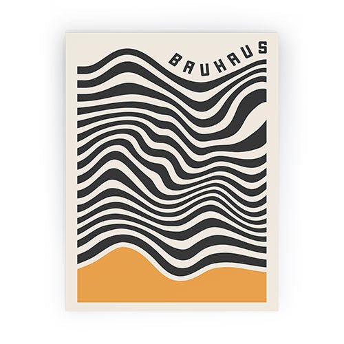 Cocoon Design Bauhaus Wavy Lines and Yellow Mini Art Print