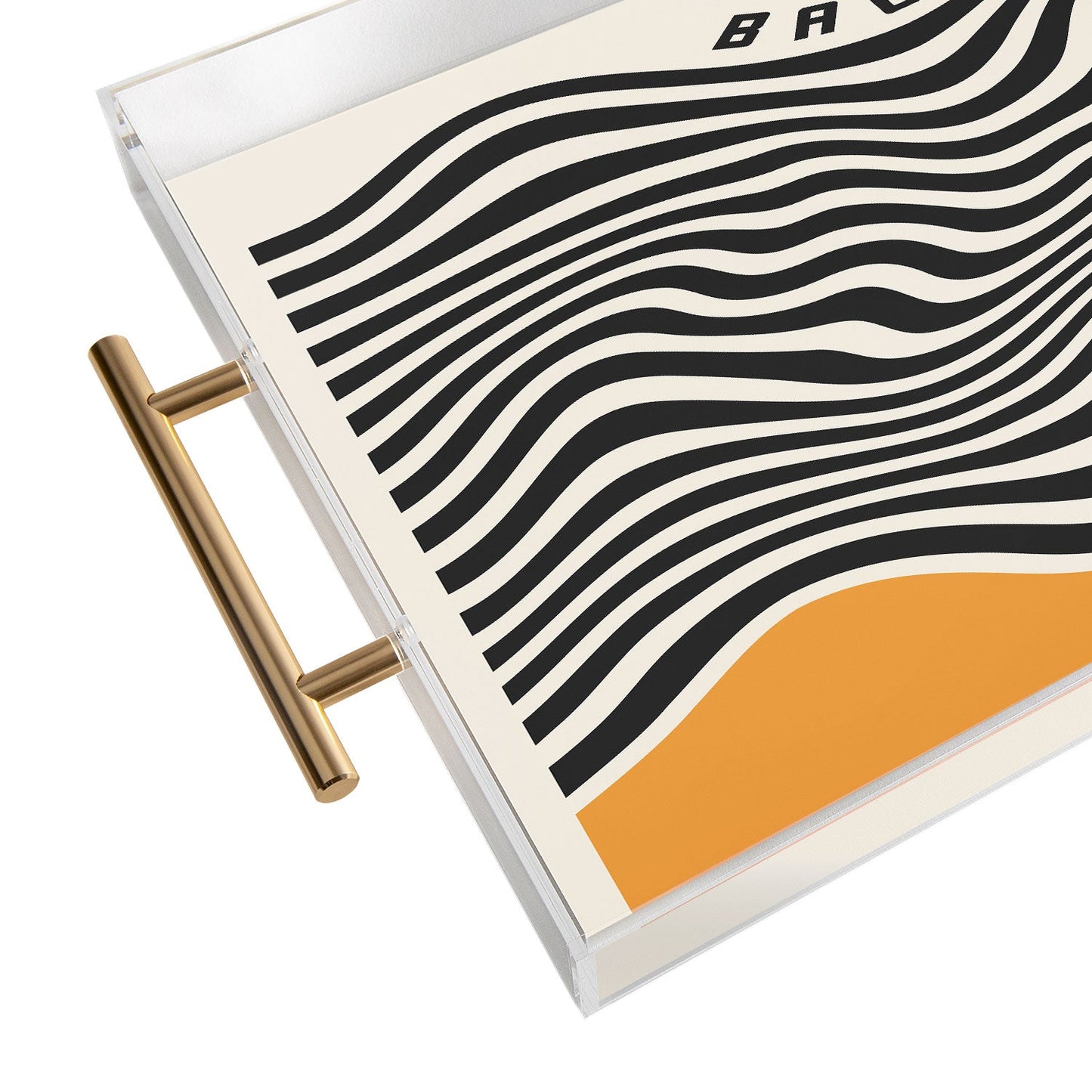 Cocoon Design Bauhaus Wavy Lines and Yellow Acrylic Tray
