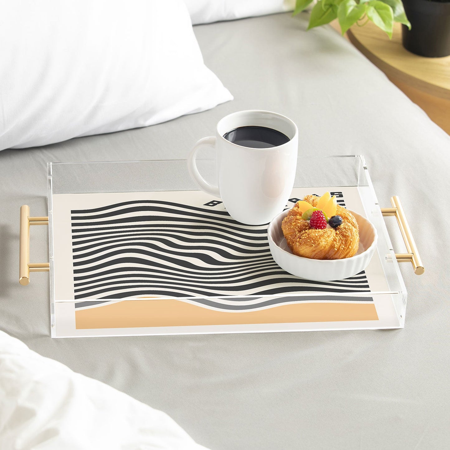 Cocoon Design Bauhaus Wavy Lines and Yellow Acrylic Tray