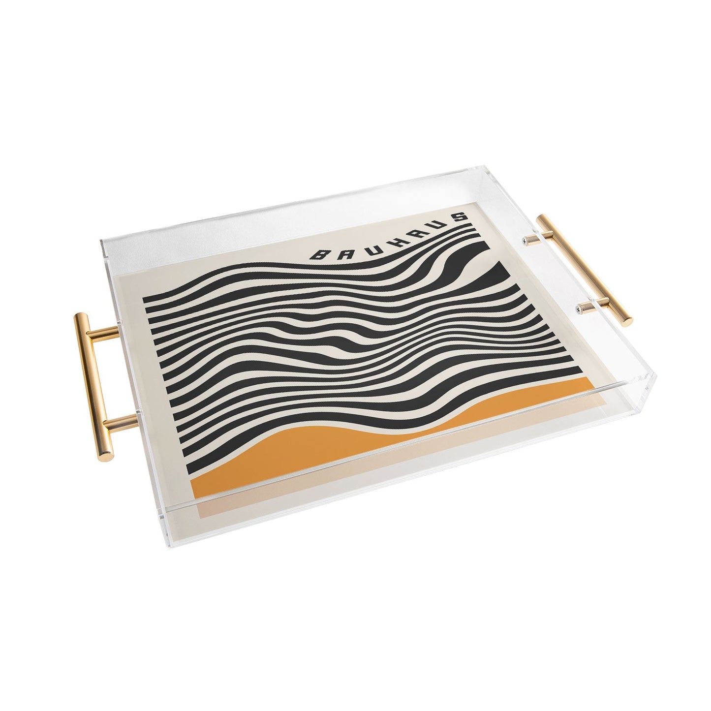 Cocoon Design Bauhaus Wavy Lines and Yellow Acrylic Tray
