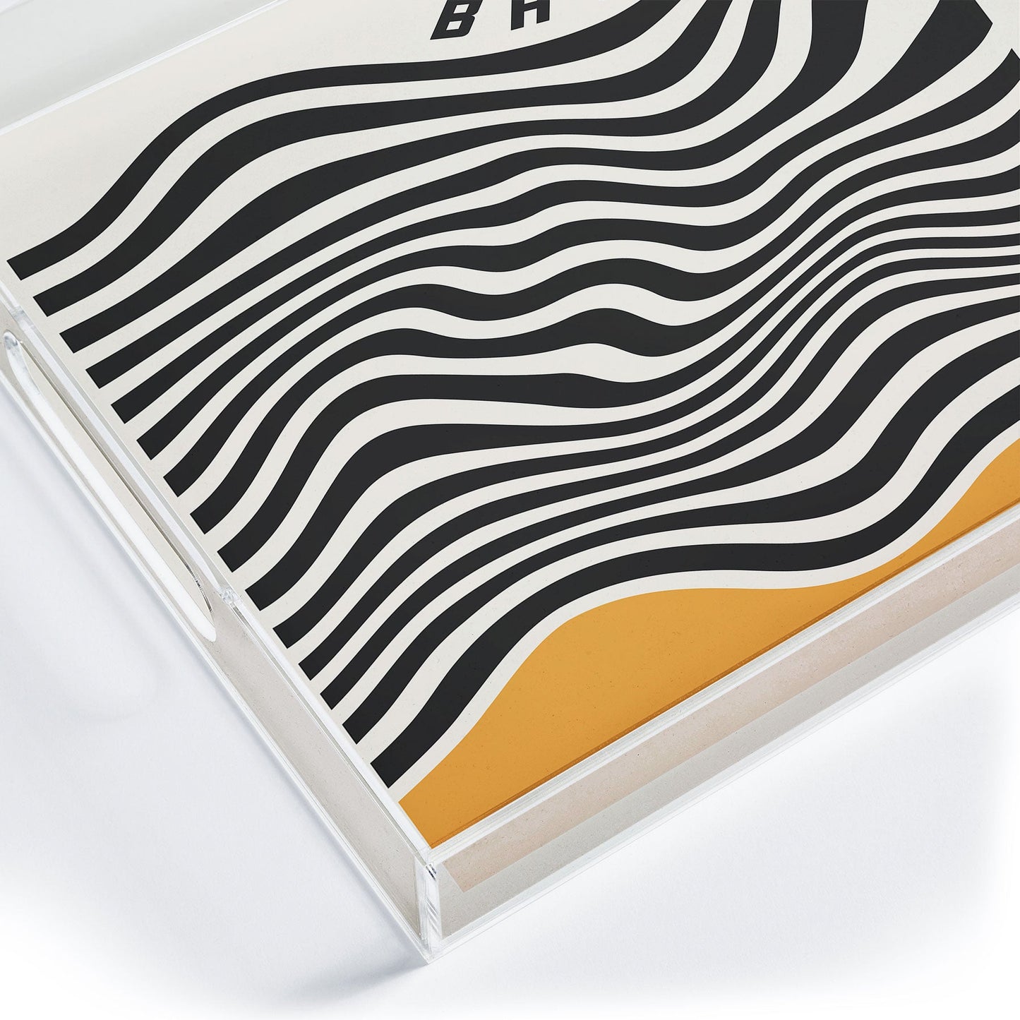Cocoon Design Bauhaus Wavy Lines and Yellow Acrylic Tray