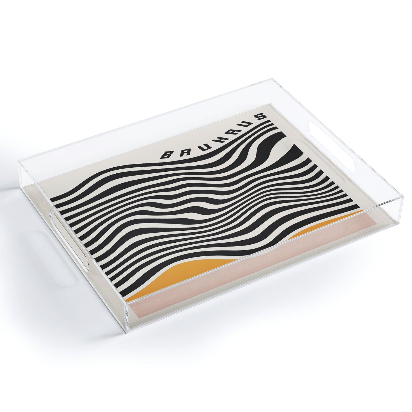 Cocoon Design Bauhaus Wavy Lines and Yellow Acrylic Tray