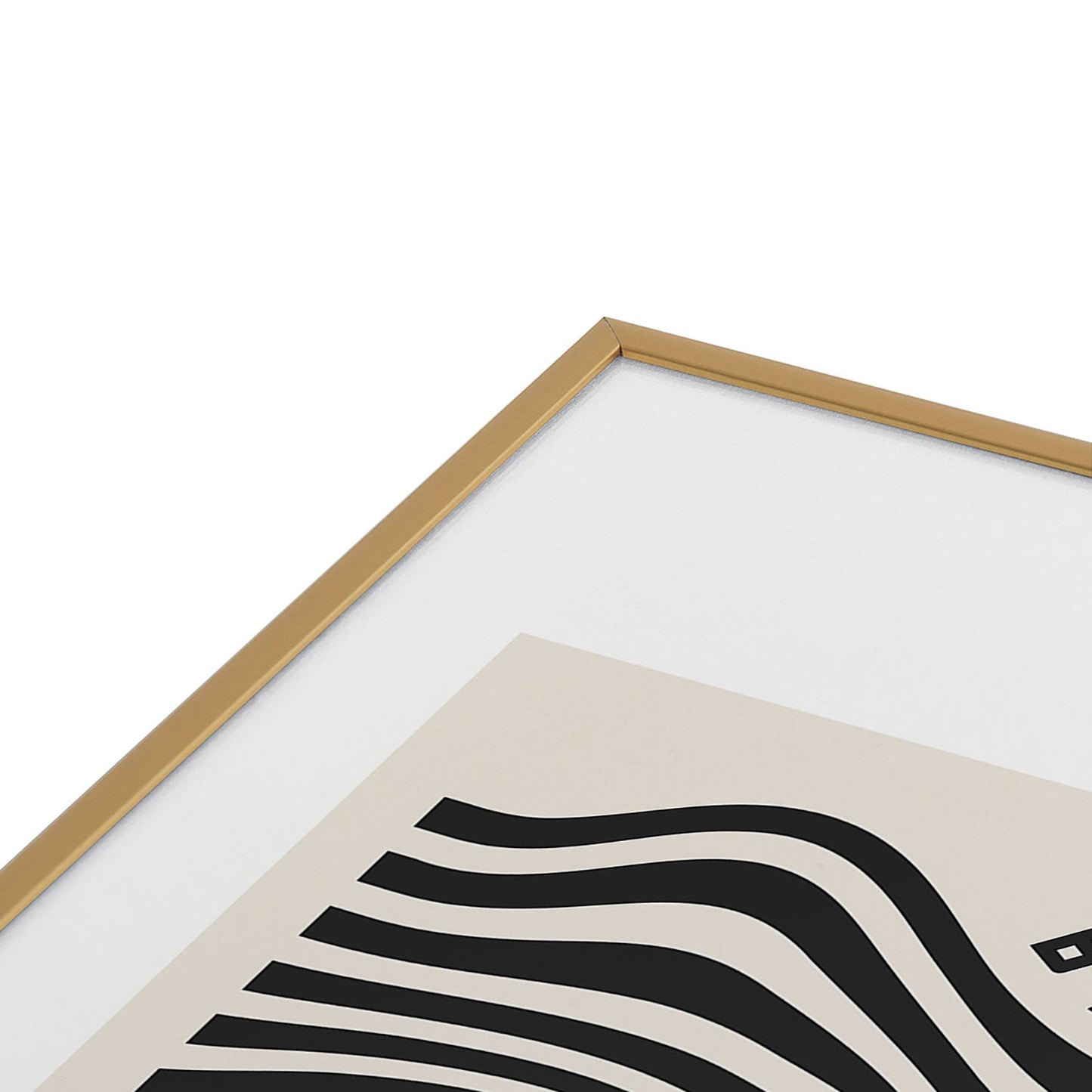 Cocoon Design Bauhaus Wavy Lines and Yellow Metal Framed Art Print