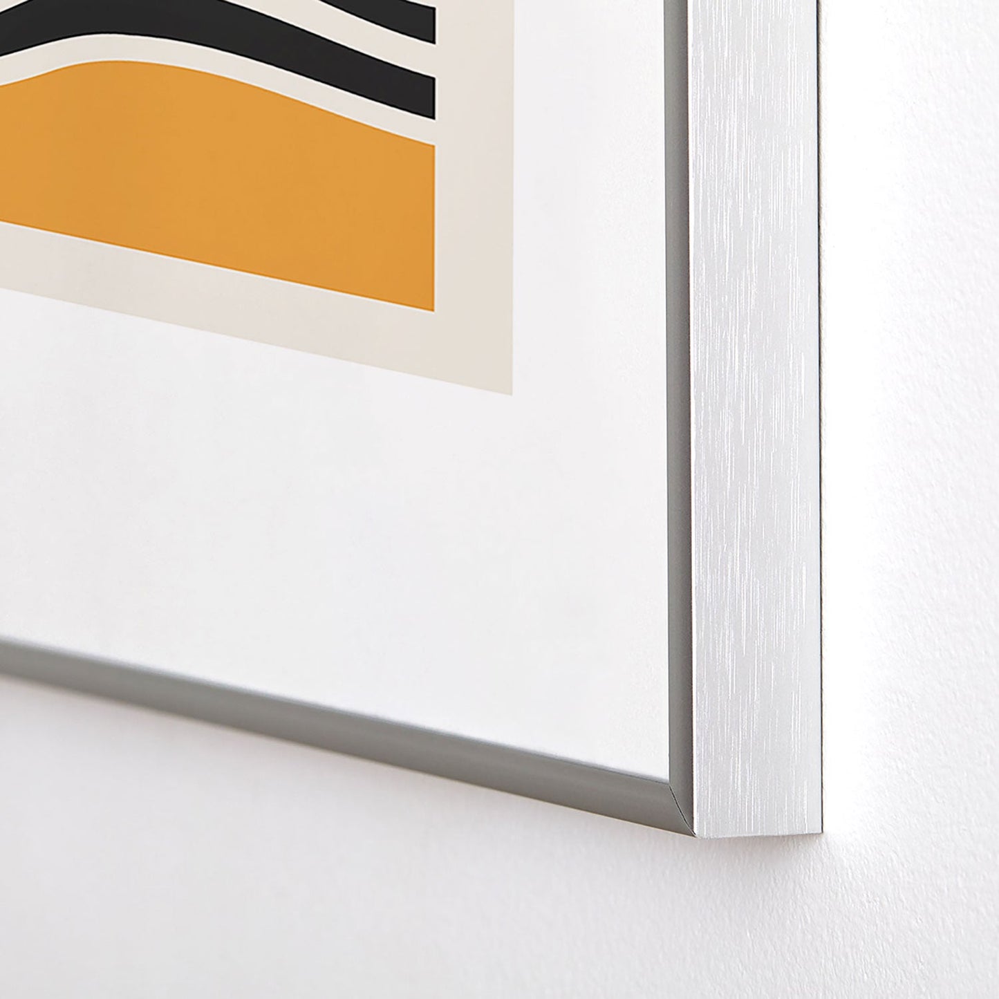 Cocoon Design Bauhaus Wavy Lines and Yellow Metal Framed Art Print