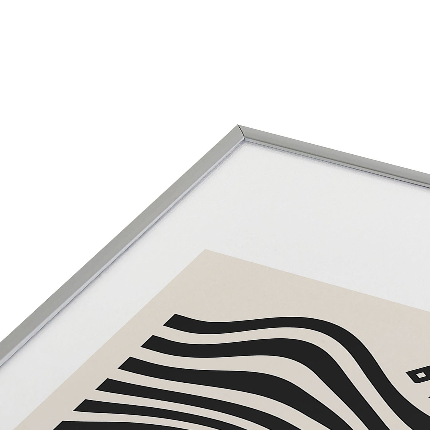 Cocoon Design Bauhaus Wavy Lines and Yellow Metal Framed Art Print