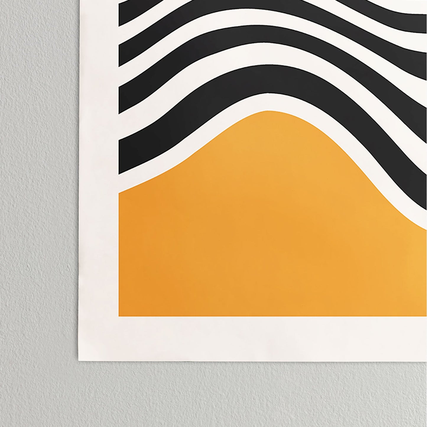 Cocoon Design Bauhaus Wavy Lines and Yellow Poster