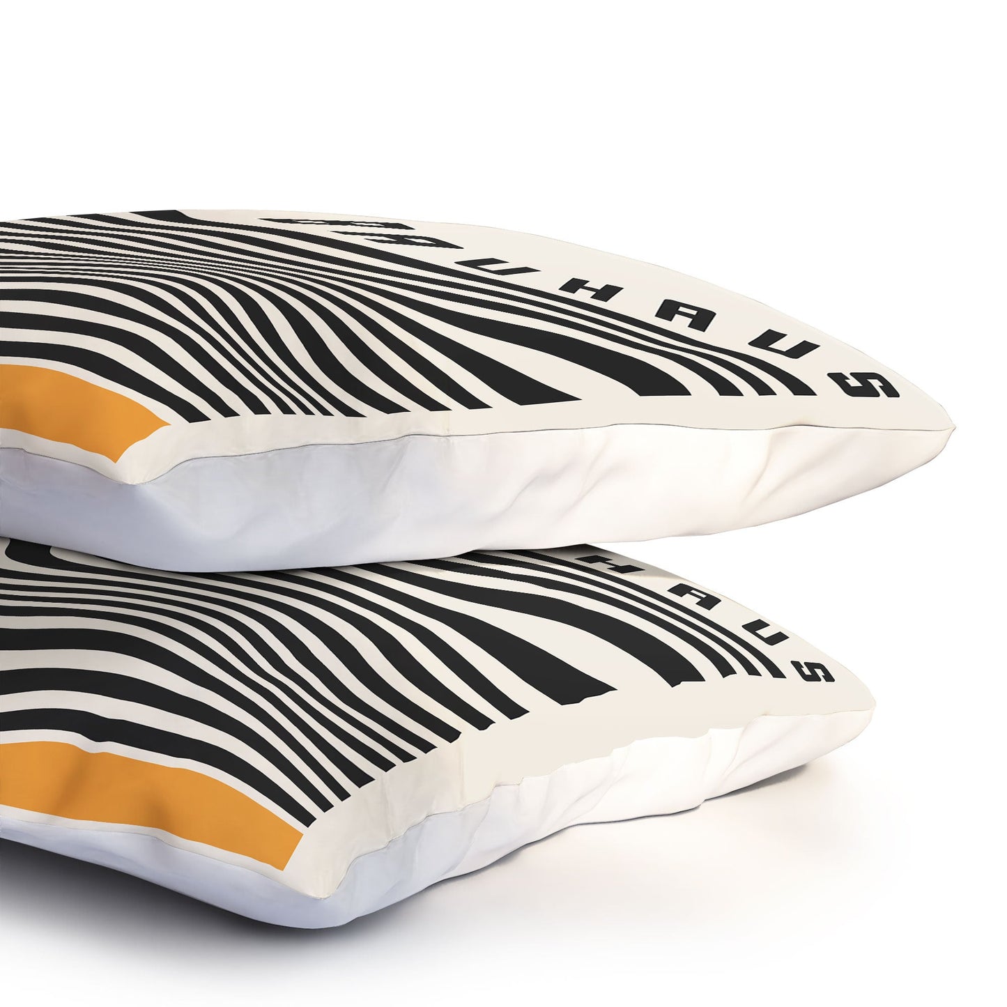 Cocoon Design Bauhaus Wavy Lines and Yellow Pillow Shams