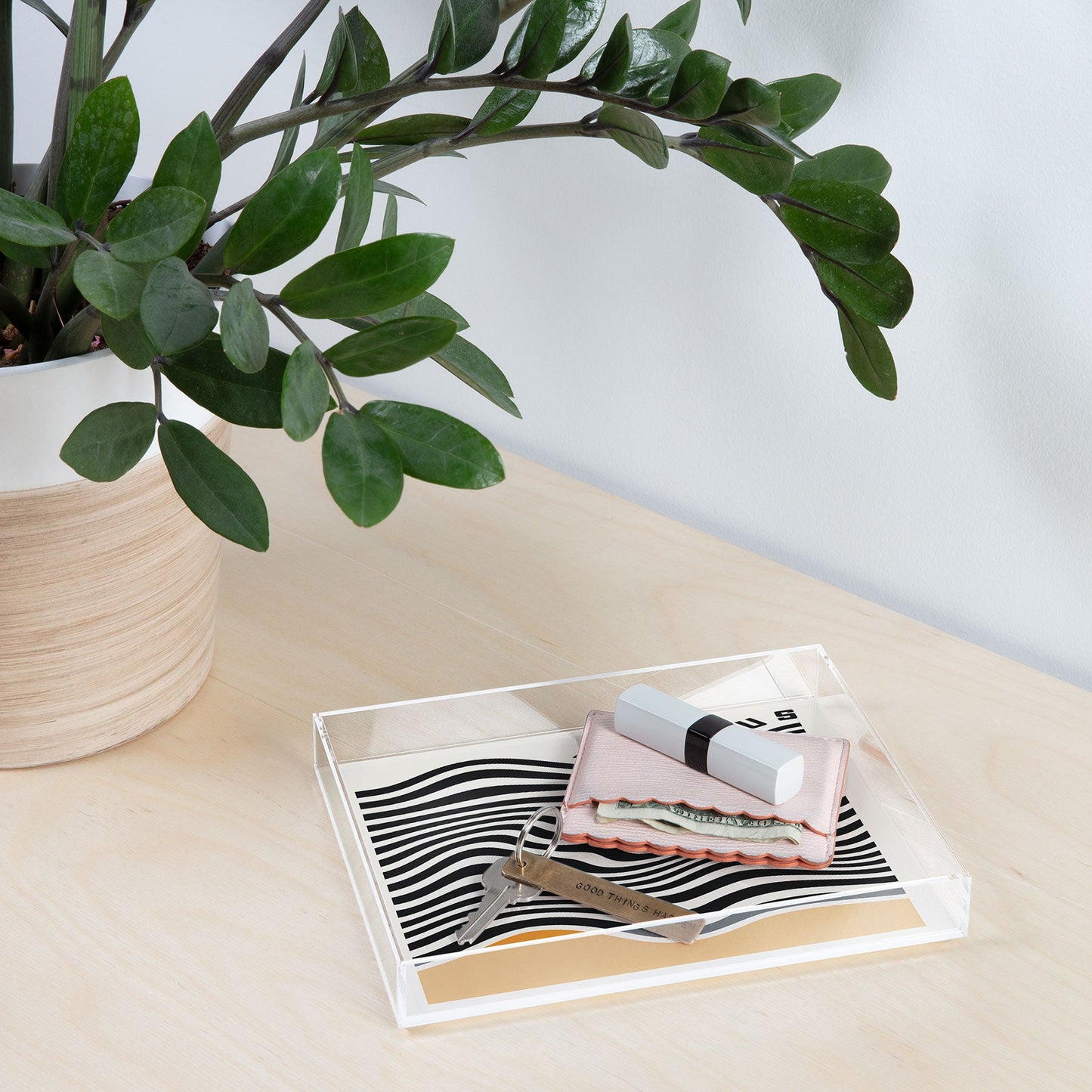 Cocoon Design Bauhaus Wavy Lines and Yellow Acrylic Tray