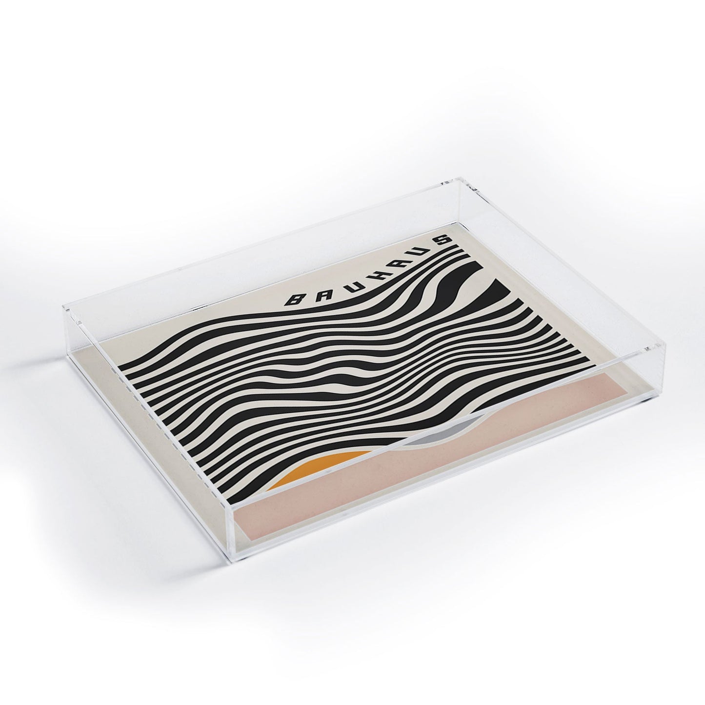 Cocoon Design Bauhaus Wavy Lines and Yellow Acrylic Tray