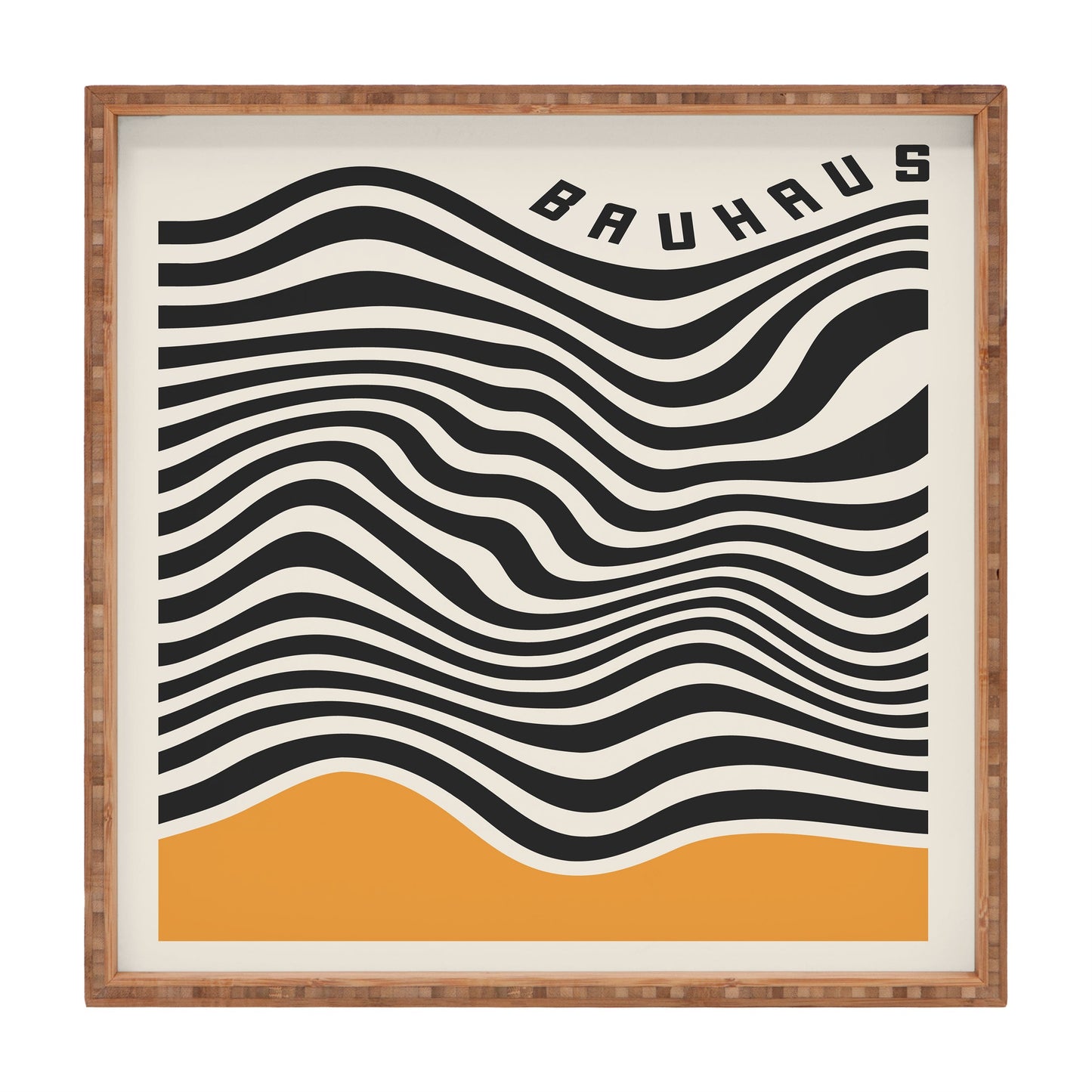 Cocoon Design Bauhaus Wavy Lines and Yellow Square Tray