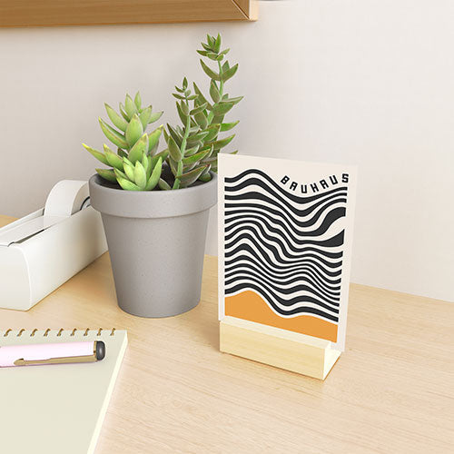 Cocoon Design Bauhaus Wavy Lines and Yellow Mini Art Print