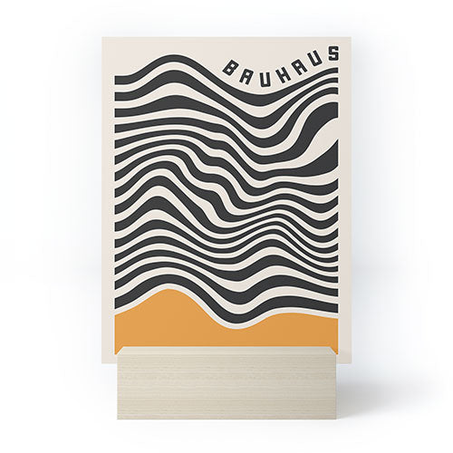 Cocoon Design Bauhaus Wavy Lines and Yellow Mini Art Print