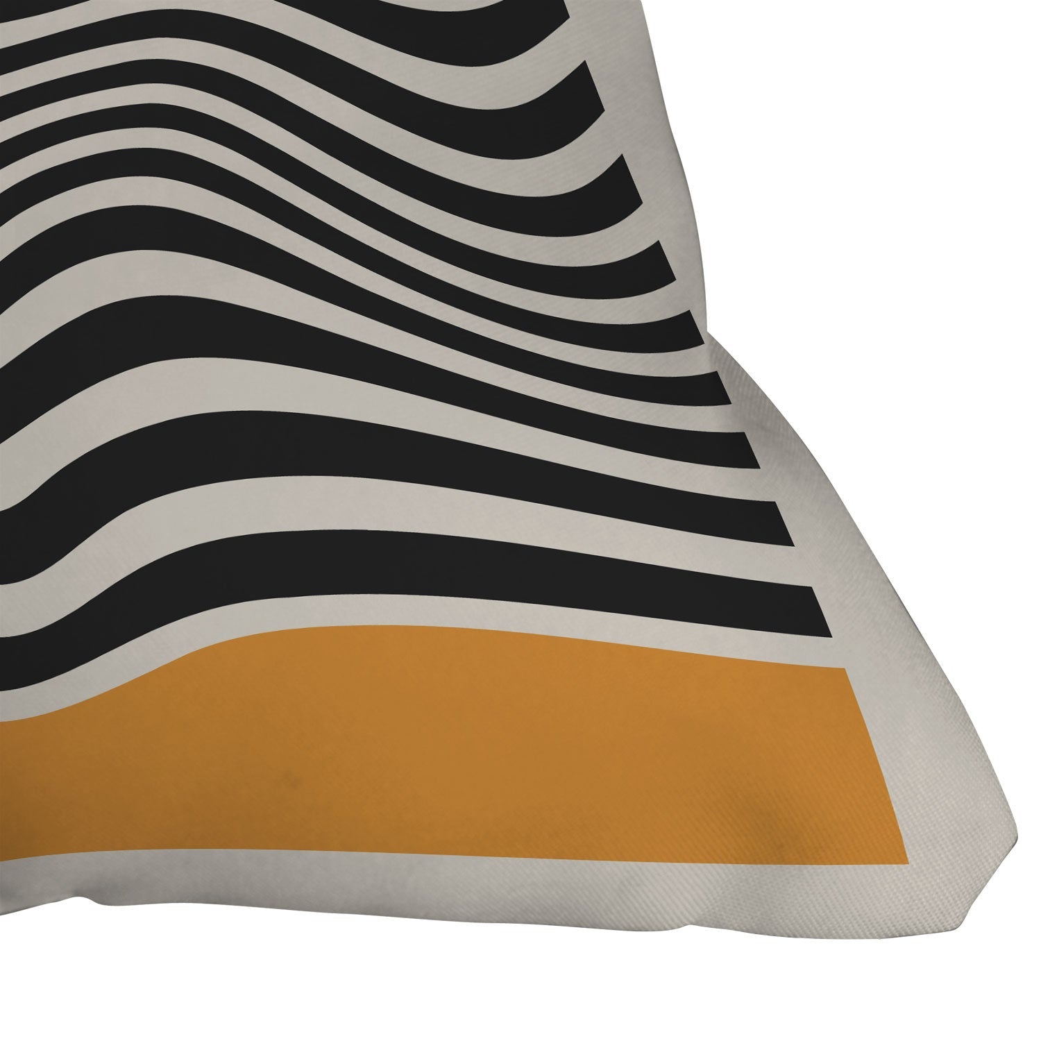 Cocoon Design Bauhaus Wavy Lines and Yellow Outdoor Throw Pillow