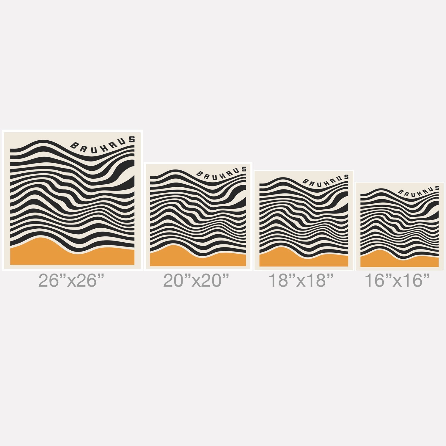Cocoon Design Bauhaus Wavy Lines and Yellow Outdoor Throw Pillow