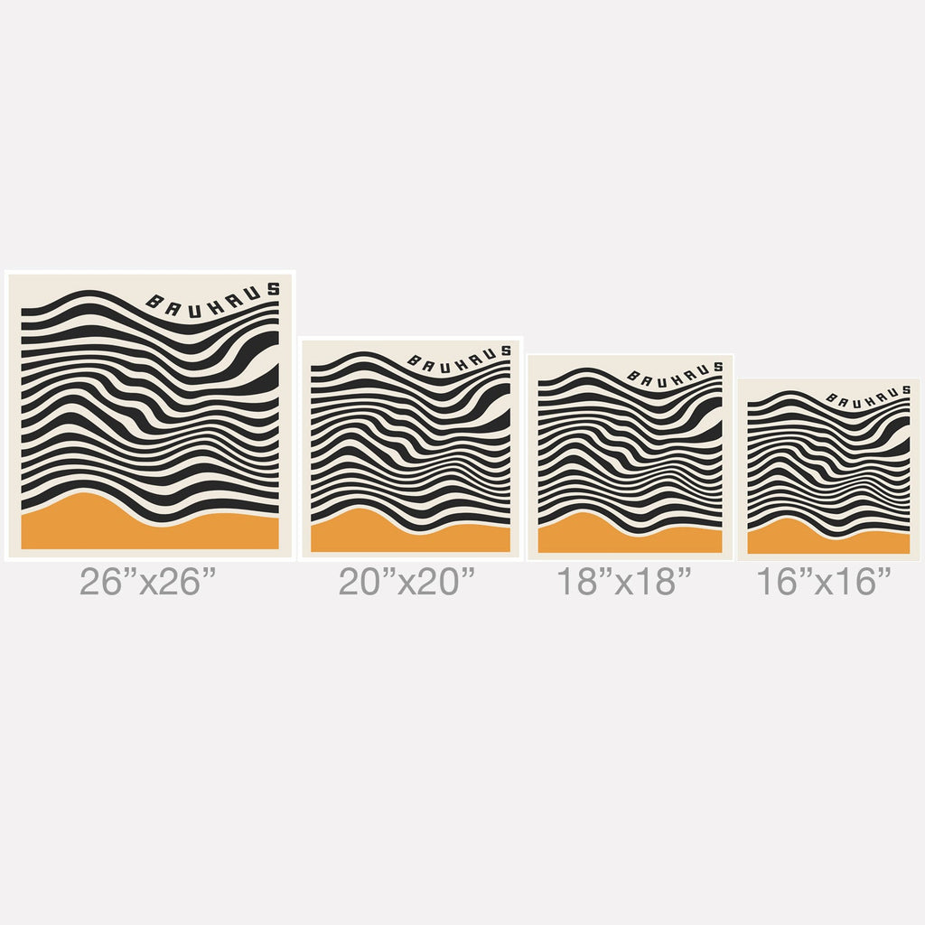 Cocoon Design Bauhaus Wavy Lines and Yellow Outdoor Throw Pillow
