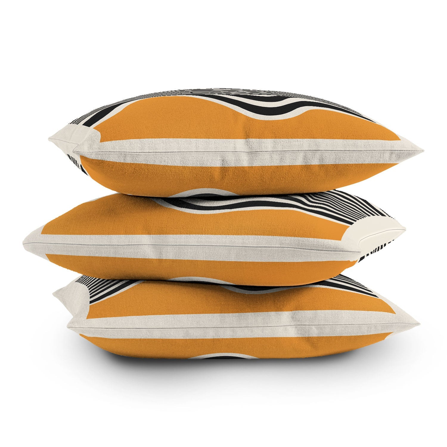 Cocoon Design Bauhaus Wavy Lines and Yellow Outdoor Throw Pillow