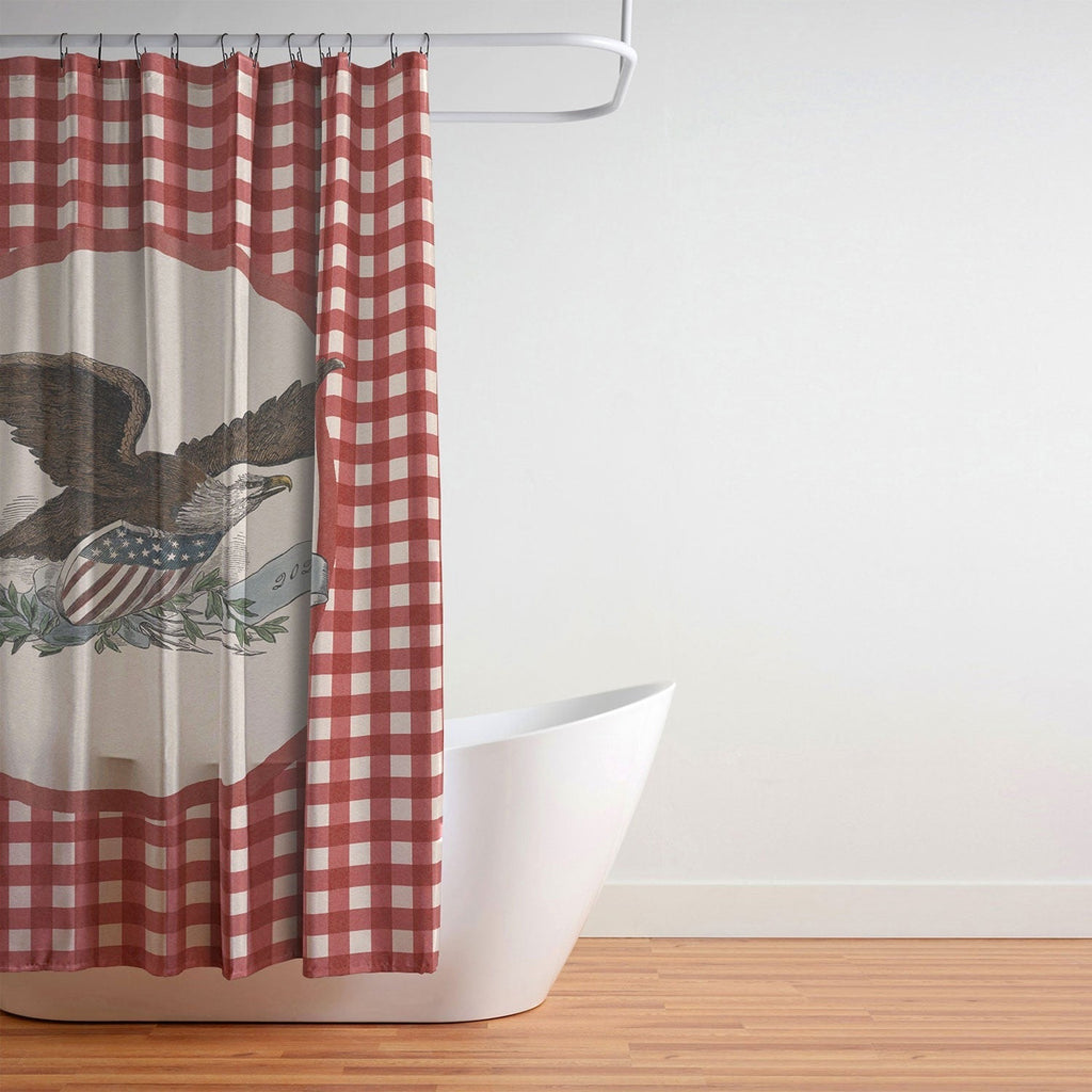 DENY Designs Gingham Eagle Shower Curtain