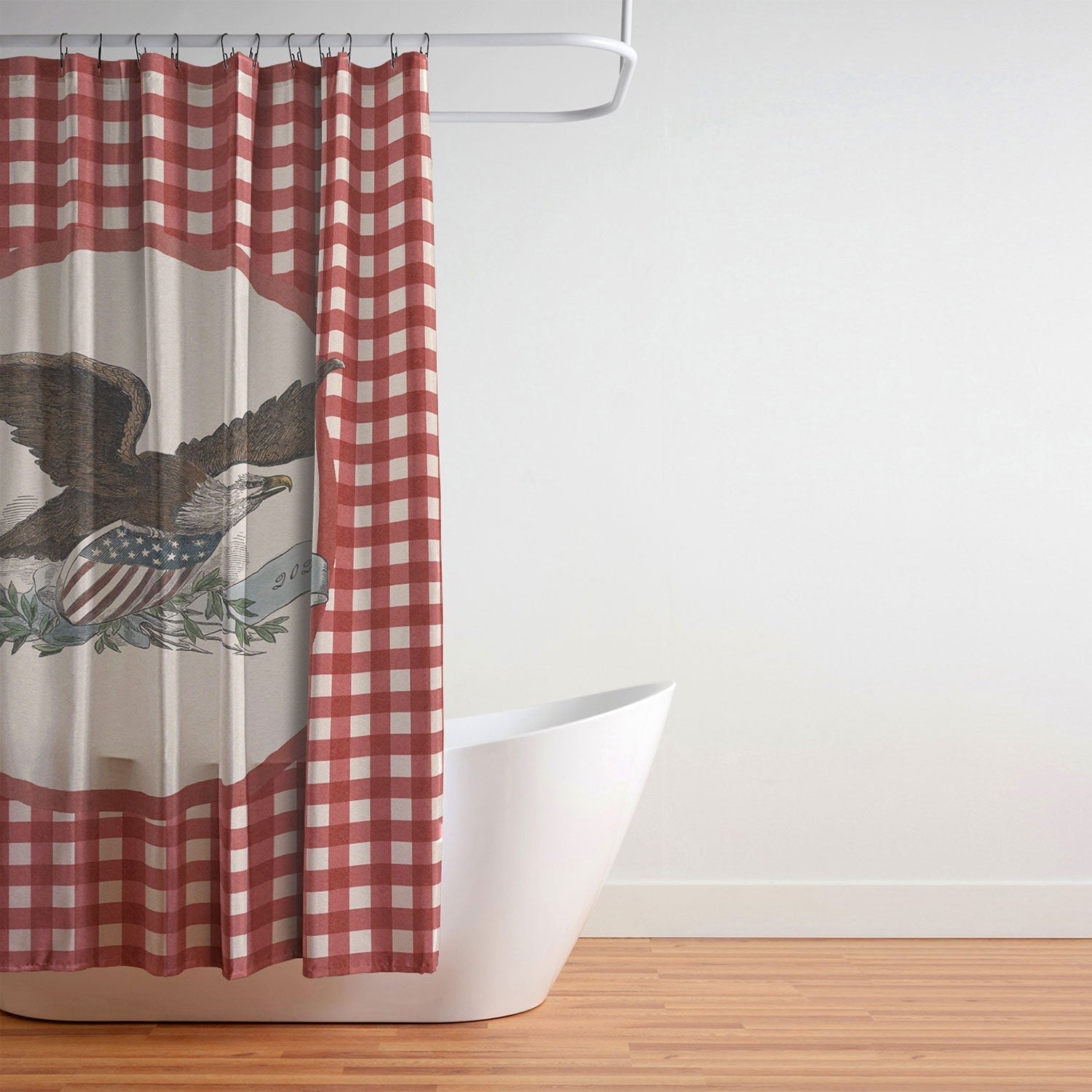 DENY Designs Gingham Eagle Shower Curtain