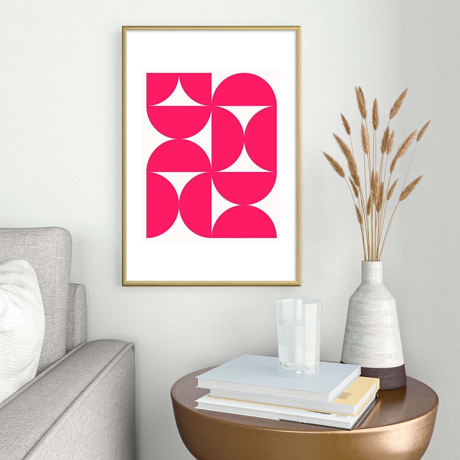 Colour Poems Bold Minimalism Viva Magenta Metal Framed Art Print