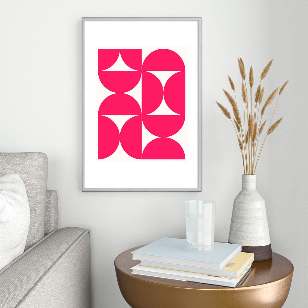 Colour Poems Bold Minimalism Viva Magenta Metal Framed Art Print