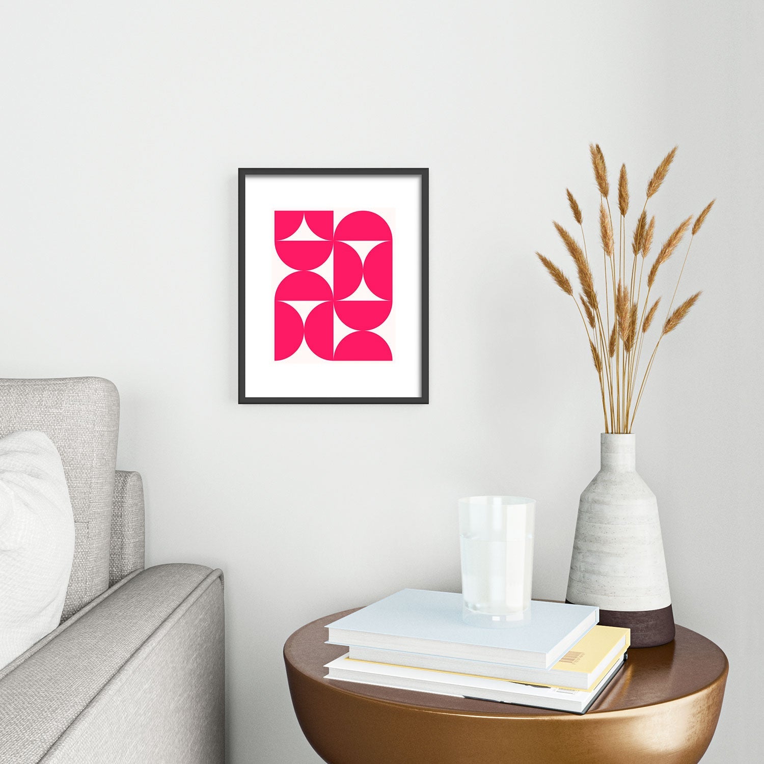 Colour Poems Bold Minimalism Viva Magenta Metal Framed Art Print