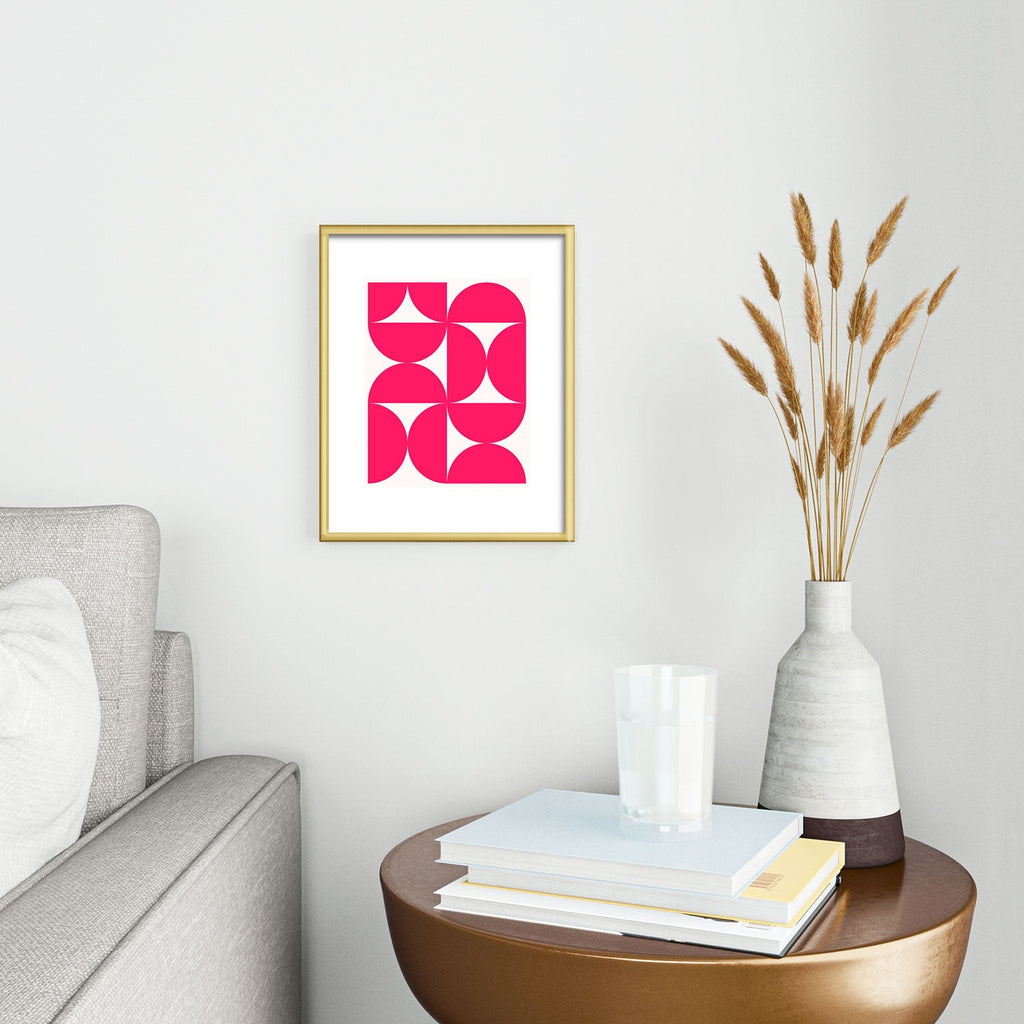 Colour Poems Bold Minimalism Viva Magenta Metal Framed Art Print