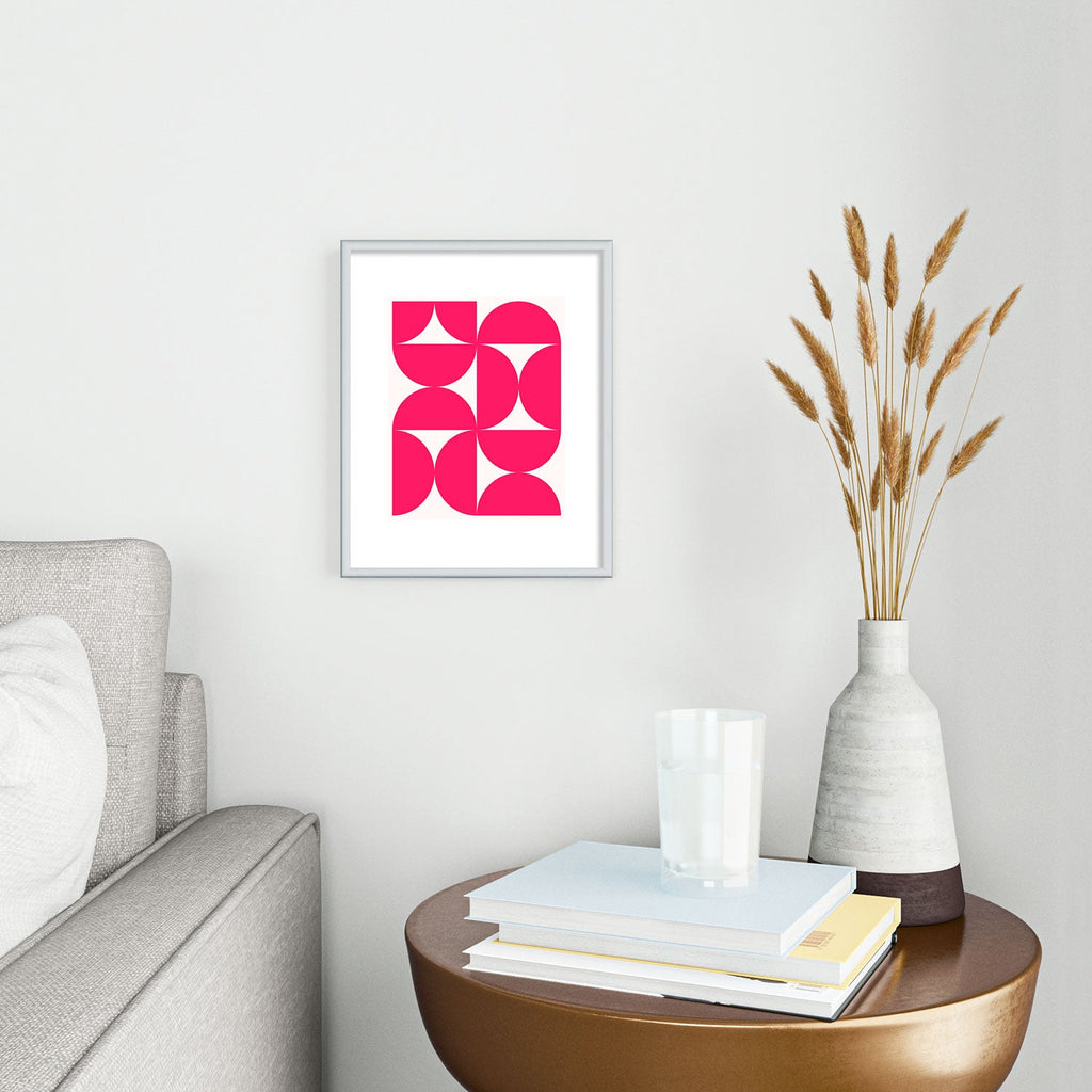Colour Poems Bold Minimalism Viva Magenta Metal Framed Art Print
