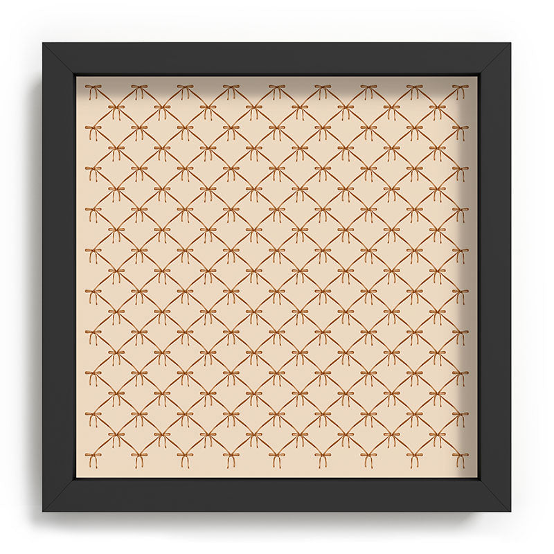 Colour Poems Bows and Ribbons Beige Recessed Framing Square