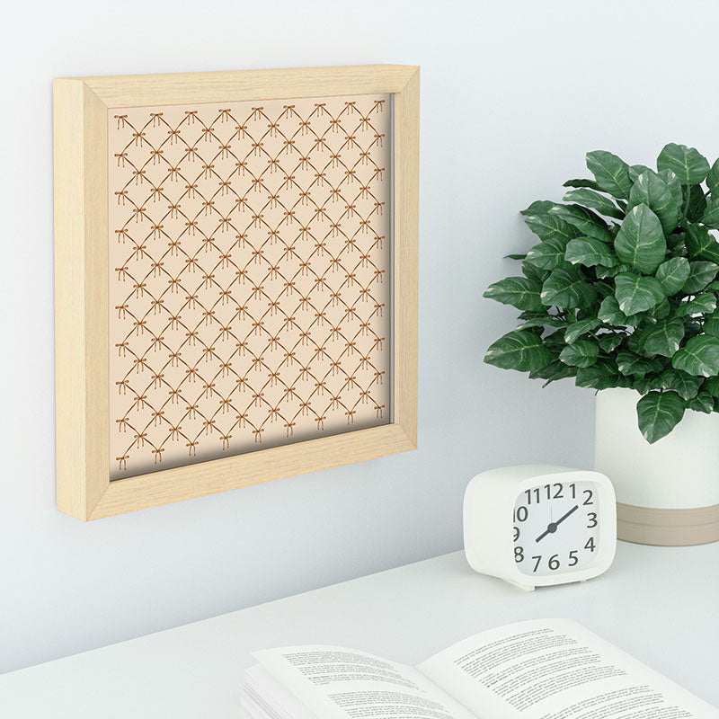 Colour Poems Bows and Ribbons Beige Recessed Framing Square