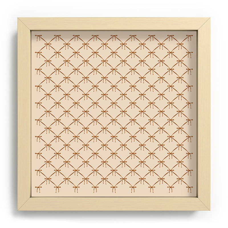 Colour Poems Bows and Ribbons Beige Recessed Framing Square