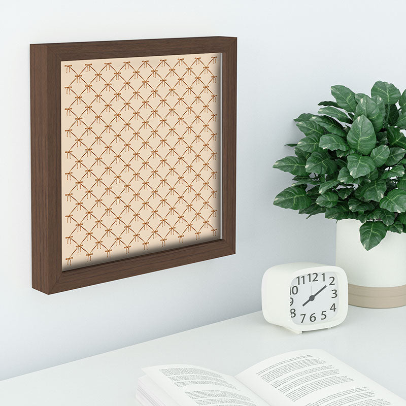 Colour Poems Bows and Ribbons Beige Recessed Framing Square